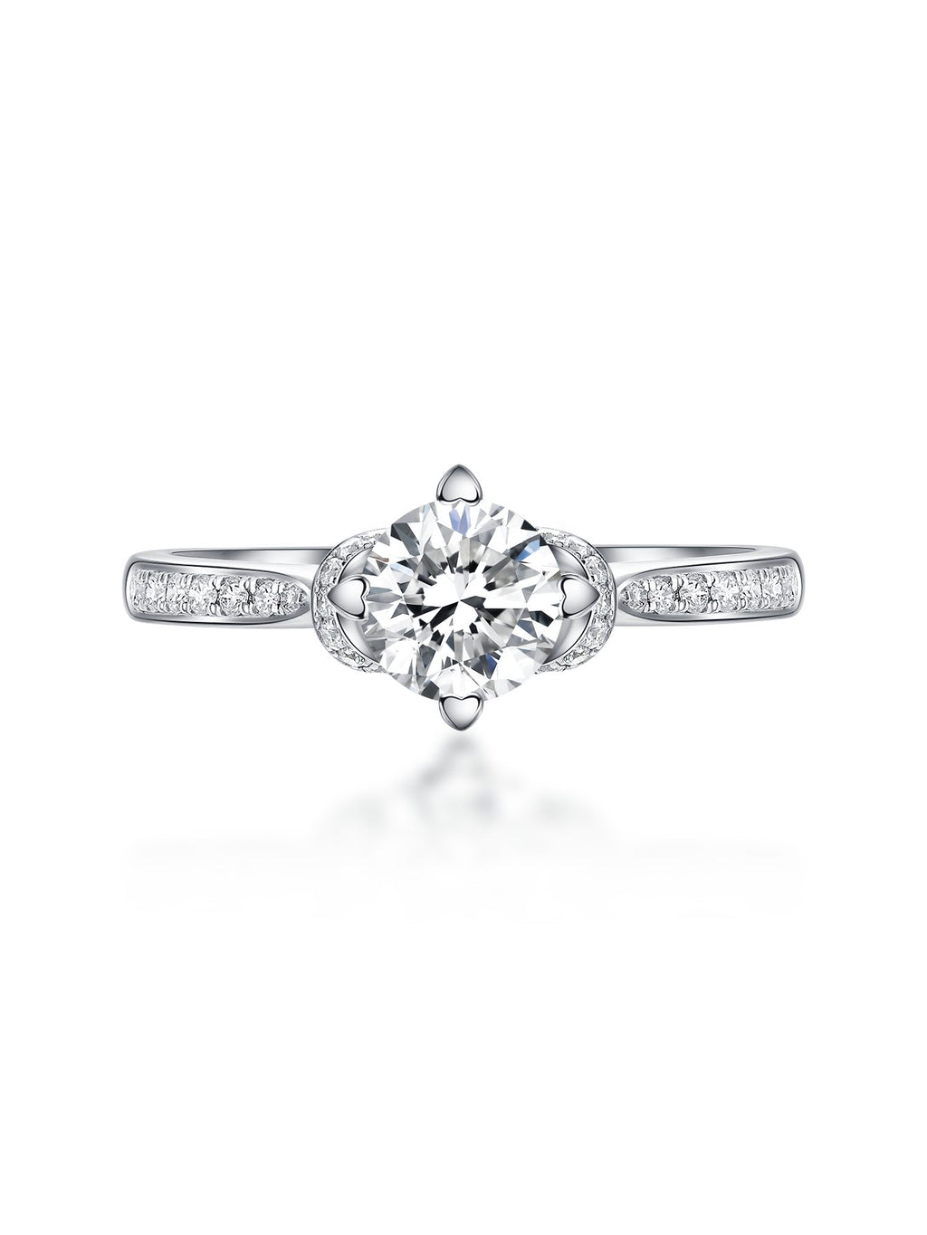 AUREUM™ Signature Round Brilliant Lab Grown Diamond Ring | Hidden Halo & Pavé Band