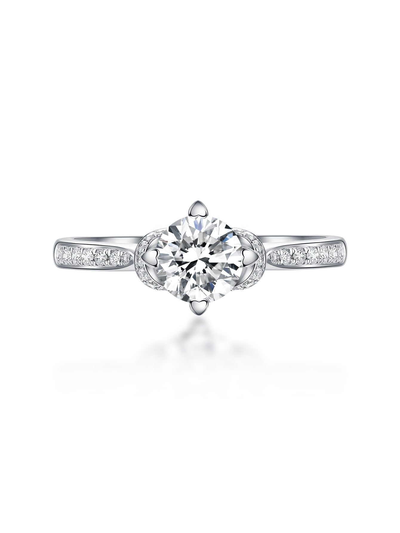 AUREUM™ Signature Round Brilliant Lab Grown Diamond Ring | Hidden Halo & Pavé Band